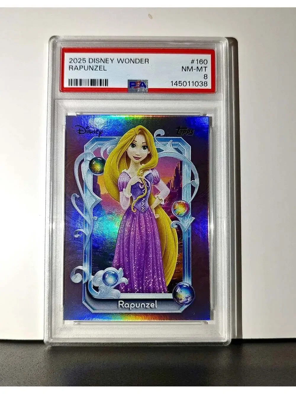 Rapunzel 2025 Topps Disney Cartoon Princess #160 Card Tangled PSA 8